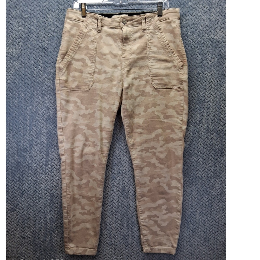 Knox Rose Womens Camo Utility Pants Tan Beige Camouflage Size 12 Stretch Tapered